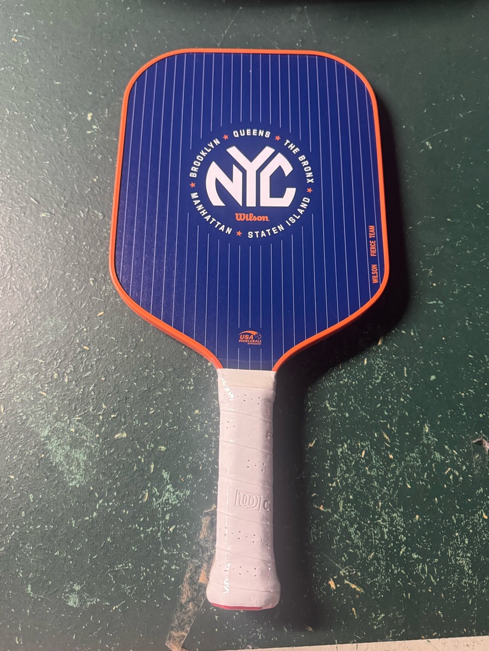 Wilson NYC Fierce Team Blue Pickleball Paddle with Orange Trim Unused
